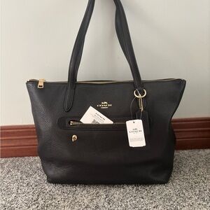 Coach Black Pebbled Leather Tote